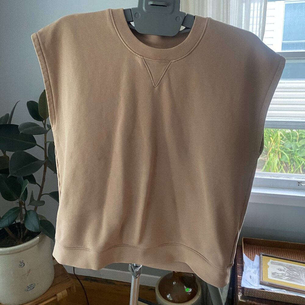 Madewell Sleeveless Sweatshirt Beige Casual Comfort Loungewear S